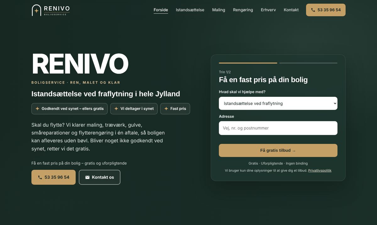 Renivo Boligservice – forside